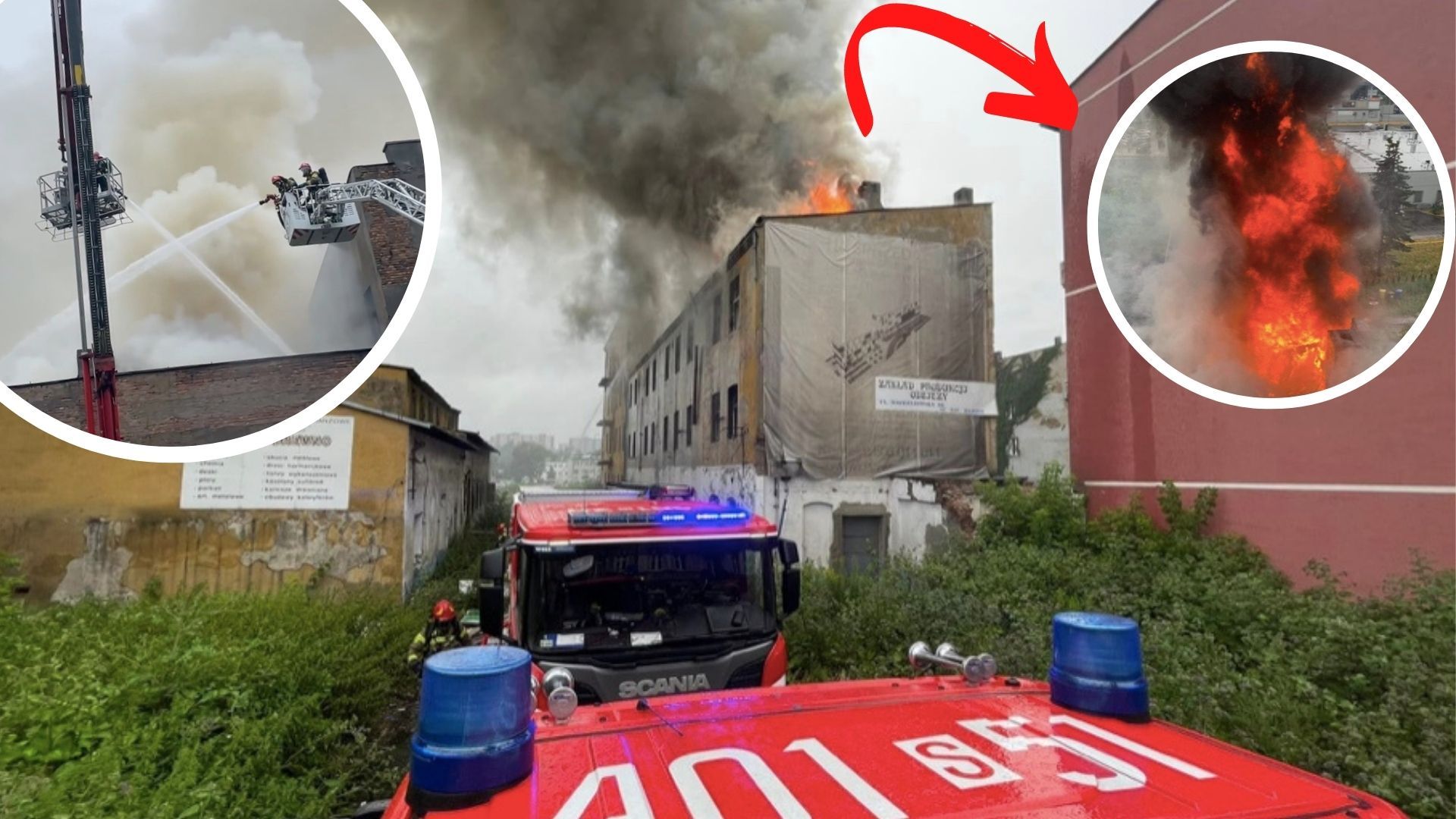 Pożar w Będzinie: strażacy walczyli z ogniem wiele godzin, ogromna akcja służb