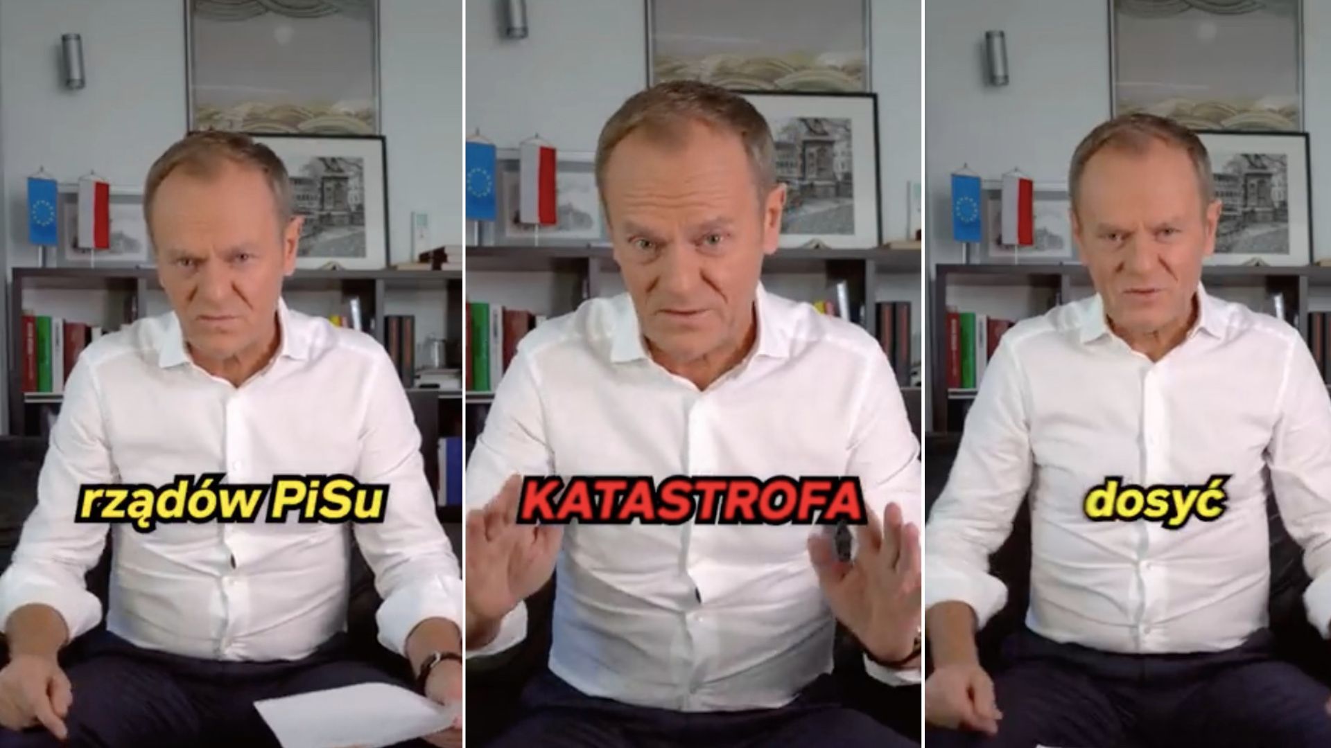 Donald Tusk nagrał film, gdzie wylicza katastrofy za rządów PiS