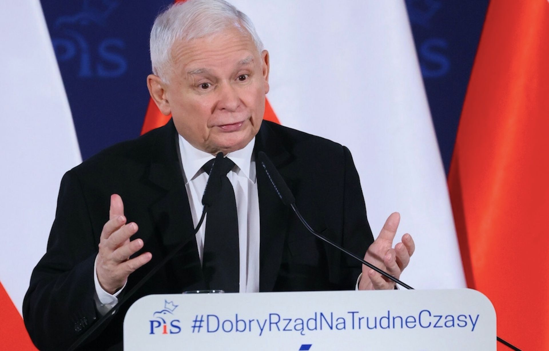 Jarosław Kaczyński w Płocku udowadniał swoją wyższość nad UE